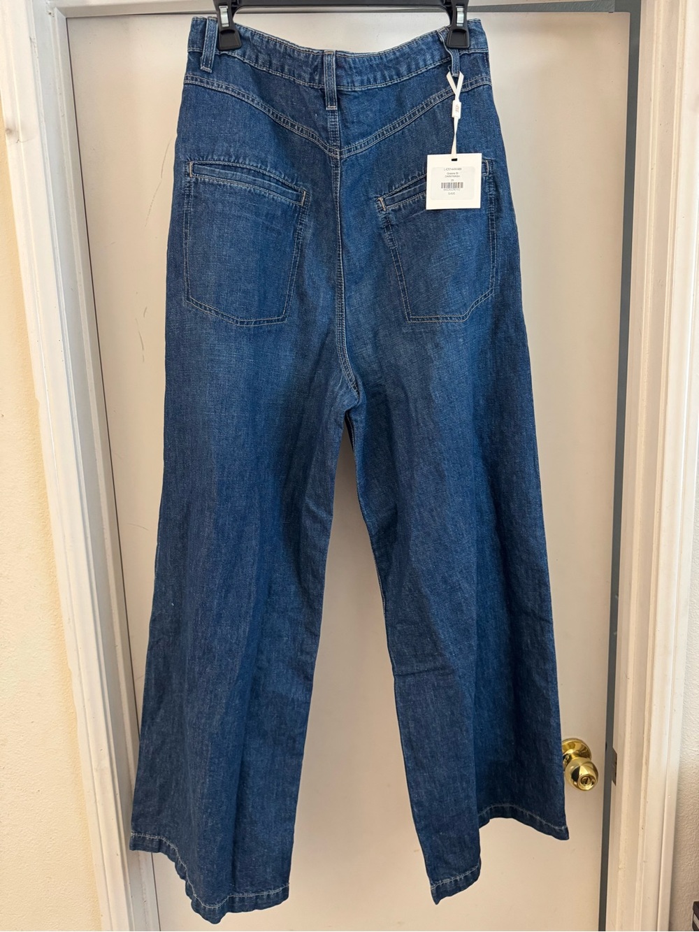 TWP Greene st Wide Leg Mid-Rise Women's Jeans - Dark Blue - Picture 5 of 10
